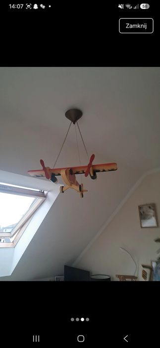 Lampa samolot do pokoju dziecięcego Le