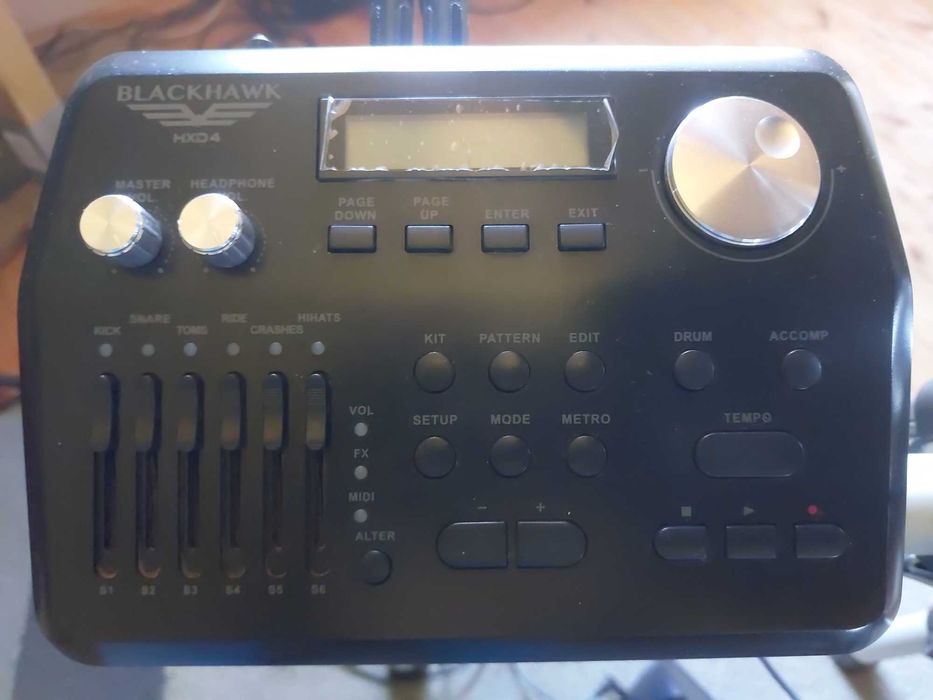 Perkusja elektroniczna Black Hawk HXD 4 Pro – Naciągi siatkowe, Moduł DSP, Stan BDB