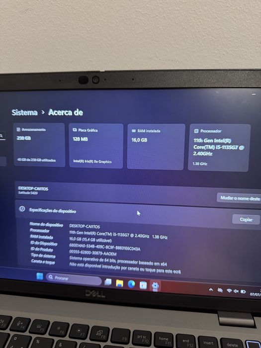 Dell Latitude 5420 | Intel Core i5 11ª Geração | 16GB RAM | SSD 256GB NVMe | Garantia 12 Meses | FaceID+Impressão Digital