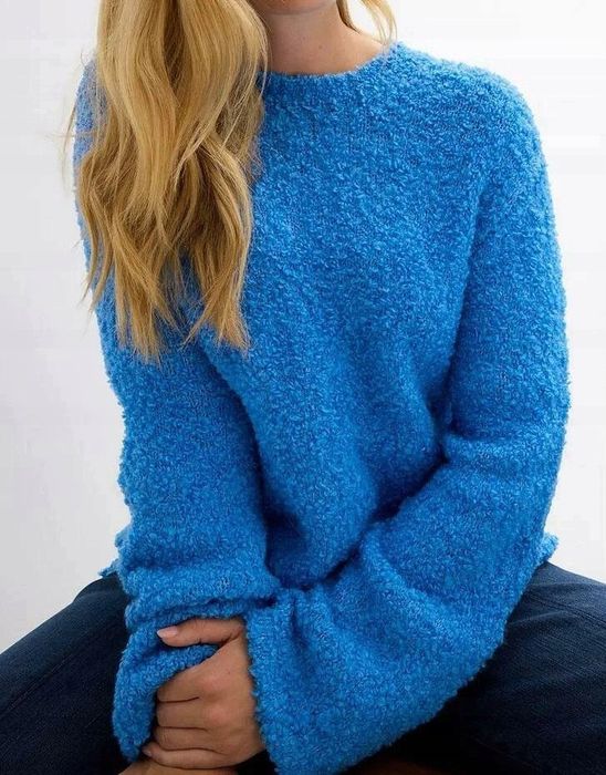 B,P.C sweter boucle niebieski mięciutki r.44/46