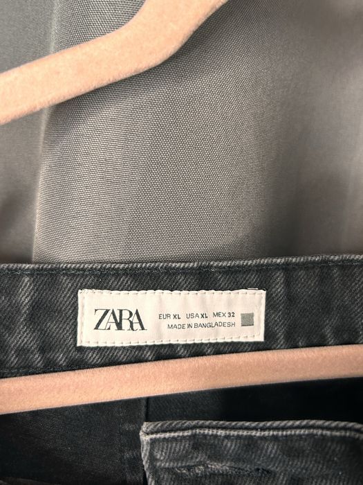 Zara czarne spódnico-spodenki jeansowe z guzikami XL