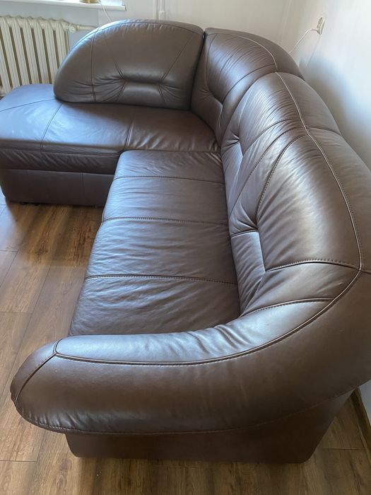 Kanapa sofa skórzana (10 miesięczna) z funkcją spania