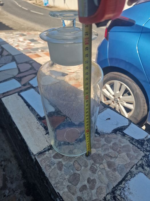 Frasco vidro antigo de farmacia 33cm