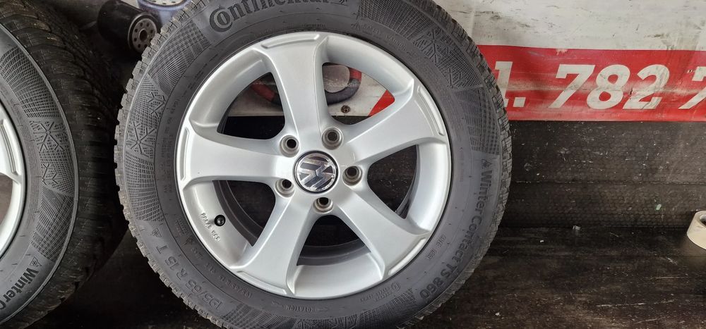 alufelgi+opony continental 195/65 r15 et50 vw golf vi touran  caddy