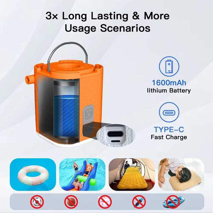 GIGA PUMP TINY Гарантія Туристичний електричний міні насос і ліхтар