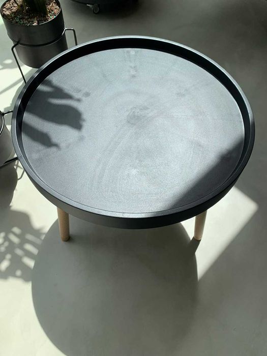 Round side table (black polypropylene/birch wood)64309580942722121