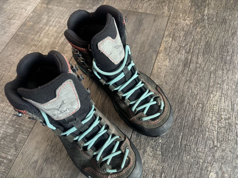 Buty damskie Salewa Mountain Trainer Mid GTX - magnet/viridian green