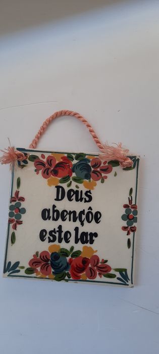 Azulejo em cerâmica pintado Fab. Lusitânia 10x10