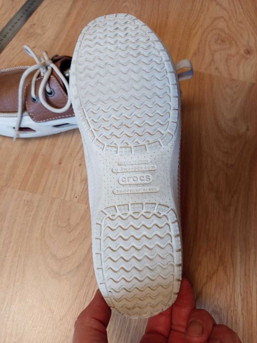 Мужские кожаные летние мокасины crocs 43 p.