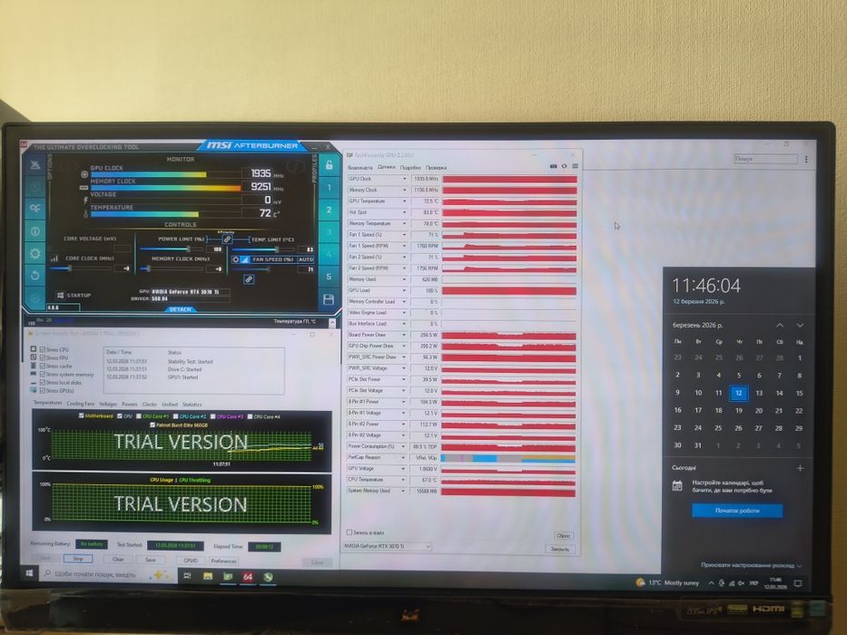 asus TUF gaming Nvidia RTX 3070 TI 8 GB  LHR