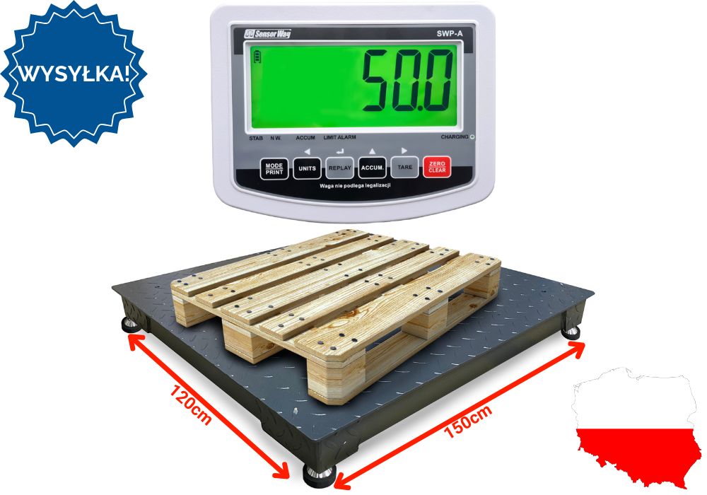 Waga Platformowa Przemysłowa Nowa 1,2x1,5m 5T 5000kg 5T WYSYŁKA