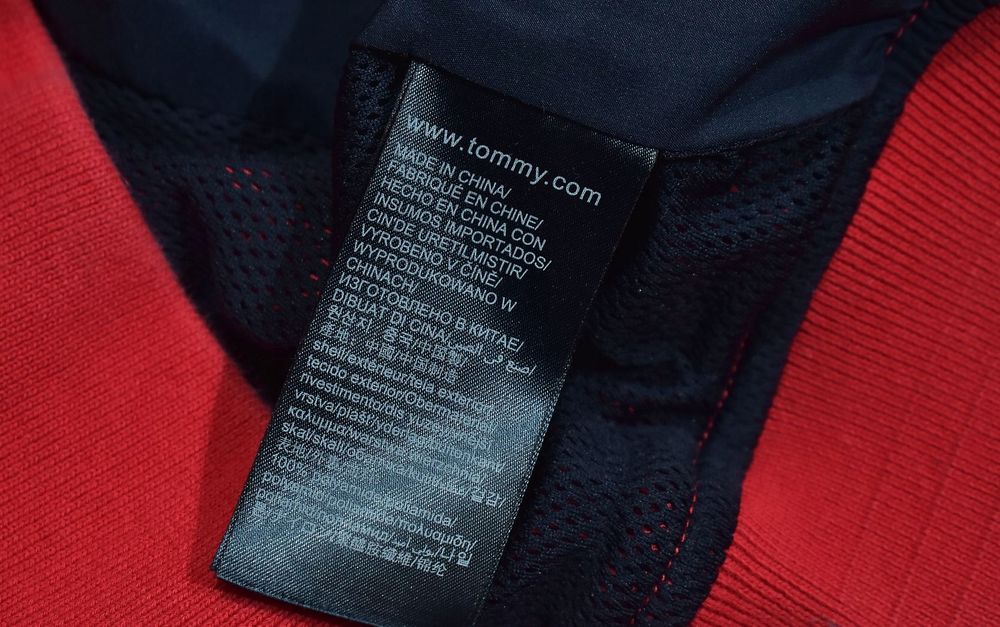 Tommy Hilfiger Czerwona Kurtka Męska Wiatrówka Bomber Xs