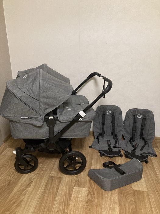 Bugaboo Donkey  3  Grey Melange Коляска для для двійні