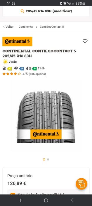 Pneu usado Marca Premium continental