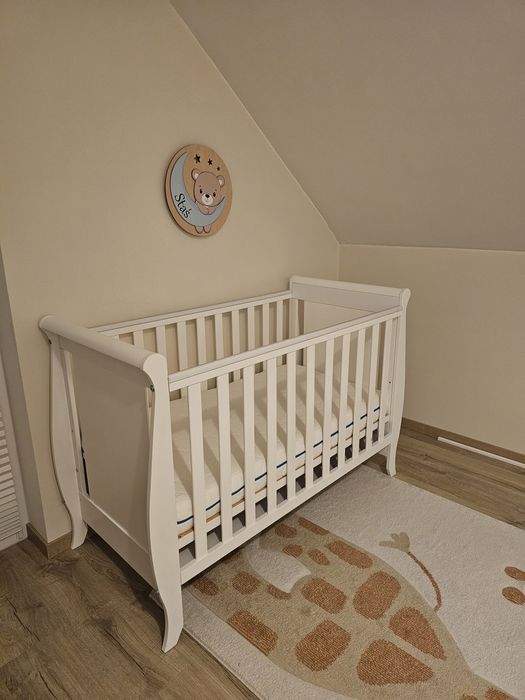 Łóżeczko białe, 60x120 + materac REZERWACJA