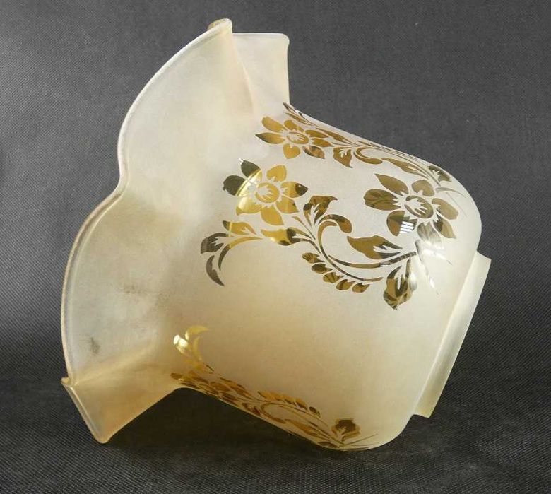 Miodowy TULIPAN klosz LAMPA NAFTOWA secesja 8,5 cm kwiat