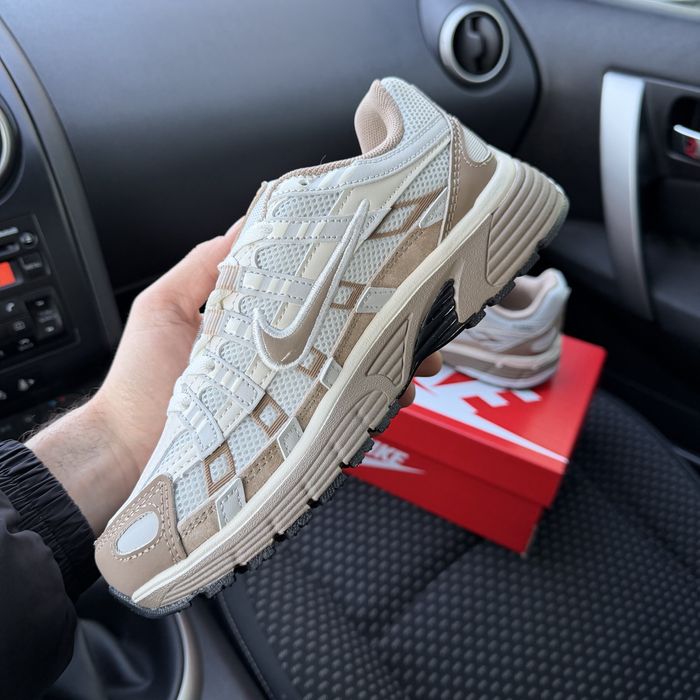 Жіночі чоловічі кросівки найк бежеві  Nike P - 6000 Beige White