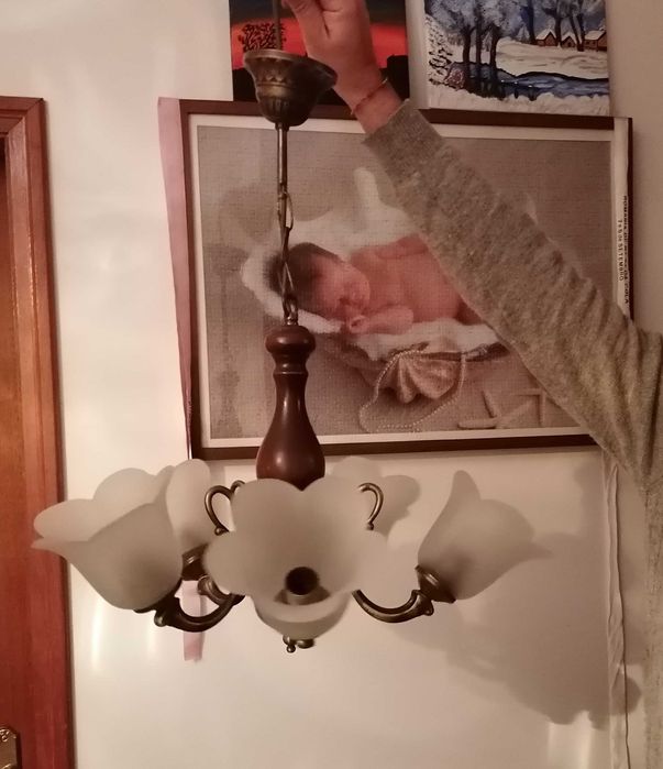 Candeeiro antigo 5 lâmpadas