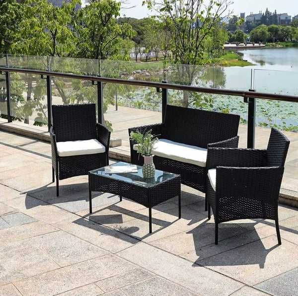 Nowoczesne Meble Ogrodowe Technorattan Sofa Fotele Stolik na Taras Balkon Ogród + Poduszki