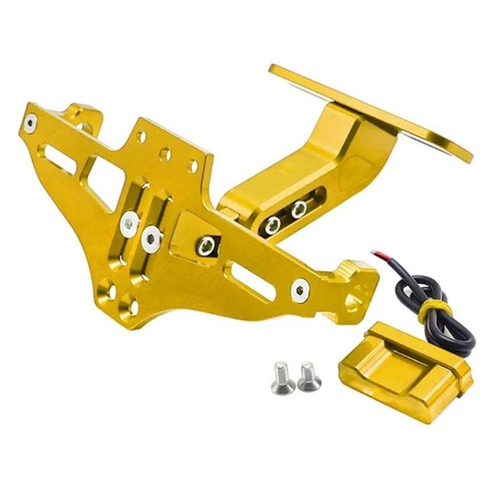 Suporte de Matrícula Universal CNC Alumínio com Luz LED para Moto