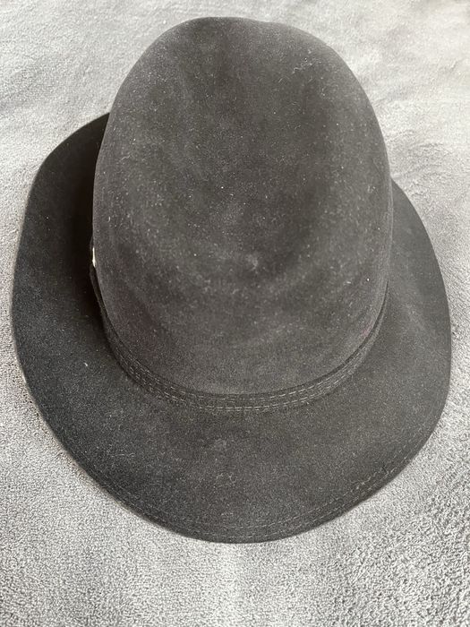 Kapelusz męski czarny zamszowy NRD DDR rozm. 60 jak nowy