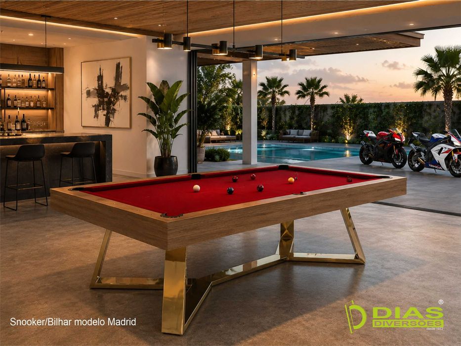 Novos - Snooker/Bilhar  modelo "Madrid" (Tampo Opcional)
