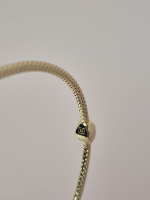 Nowa złota bransoletka bangle sztywna mesh p. 585