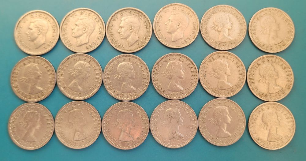 Zestaw monet 6 pensów 1947 do 1967 - Wielka Brytania  (H5)