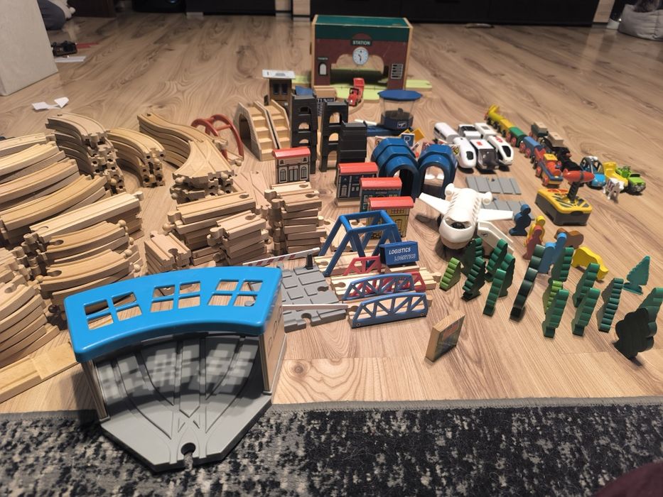 Bardzo duży zestaw torów drewnianych