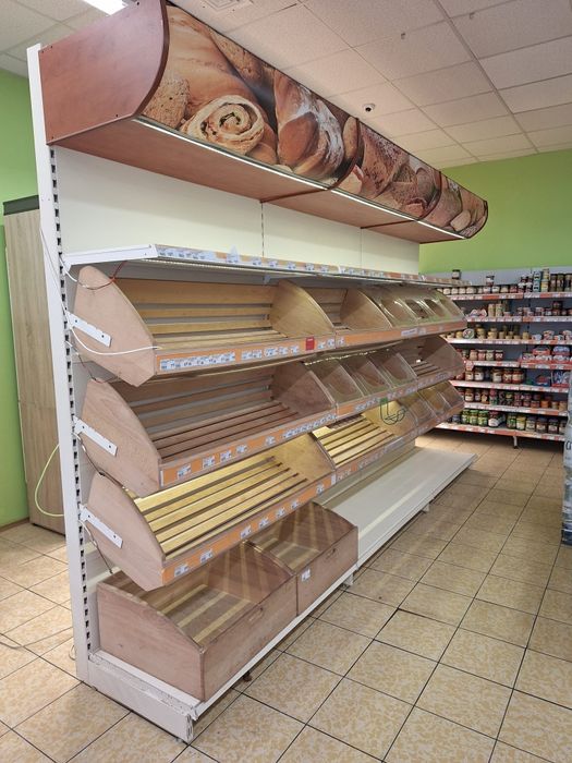 Sklepowy regał na pieczywo panelowy podświetlany Led