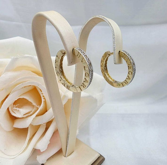 Złote kolczyki koła próba 585 w stylu Bvlgari 5,41g