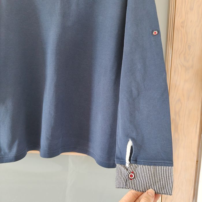 Bluza granatowa z kołnierzykiem dlugi rękaw