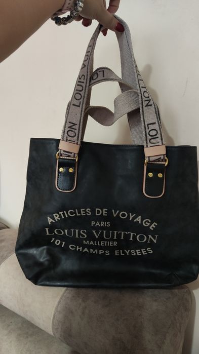 Torebka LV z napisami shopper