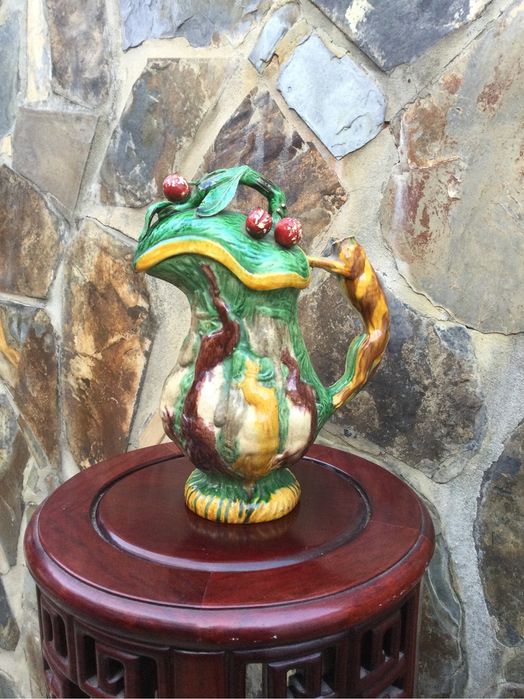 Jarro Caldas da Rainha Séc XIX 28 cm Marcado Herculano Elias “Mestre”