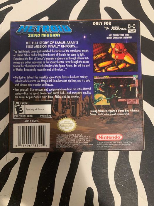 Metroid Zero Mission (Caixa, cartucho, manual)
