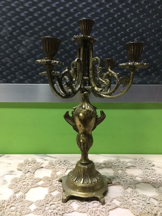 Castiçal 5 velas em latão