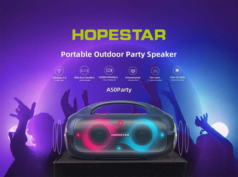 Колонка 80W Hopestar A50 Party гучна бас RGB