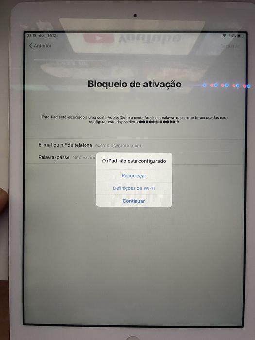 iPad Air 1ª geração (A1474) 9,7” - 32GB - Bloqueado iCloud - Como novo