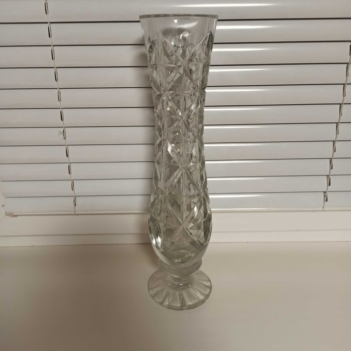 Высокая ваза хрустальная ваза хрусталь на ножке для цветов СССР