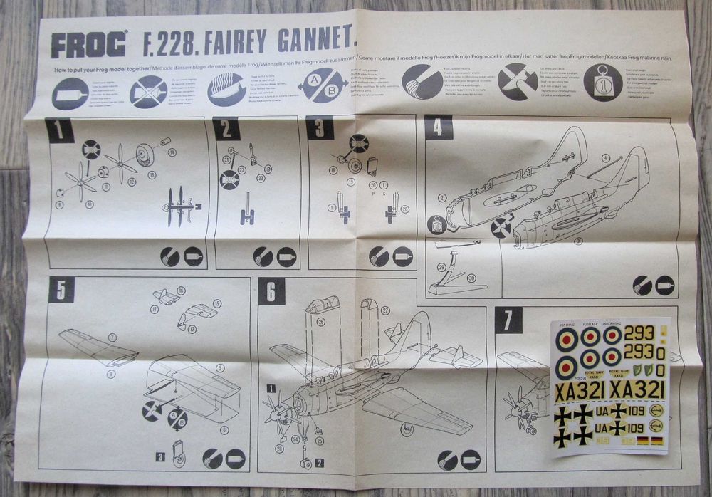 Fairey Gannet A.S. Mk.1/Mk.4, 1:72, Frog, vintage, UNIKAT