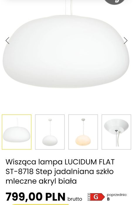 Lampa lucidum flat biała