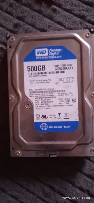 dysk twardy Western Digital (WD) Caviar Blue o pojemności 500 GB, mode