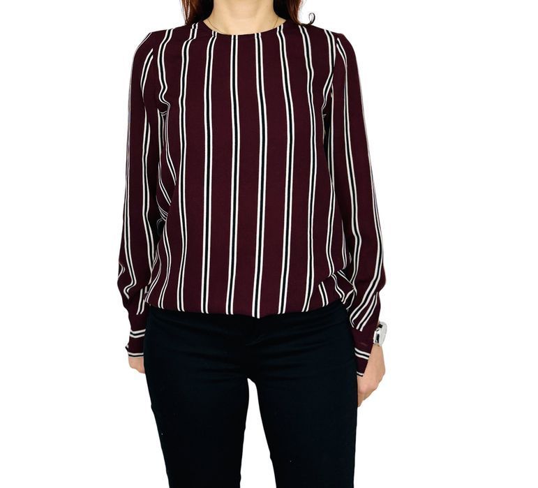 Bordowa bluzka w pionowe paski XS 34 Vero Moda