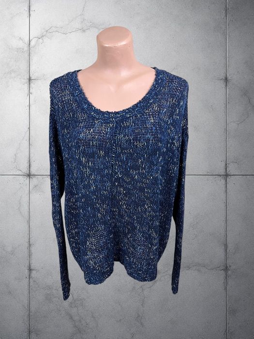 Samsoe & Samsoe roz. L / XL granatowy pleciony sweter ażurowy
