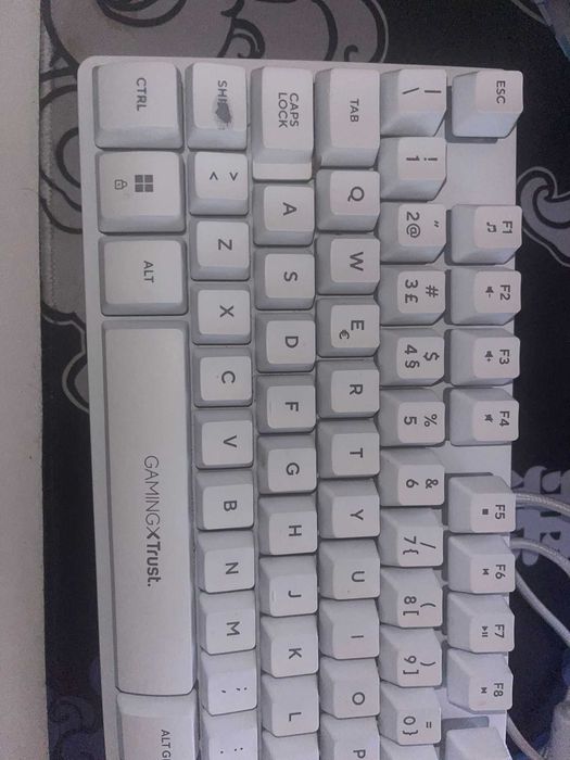 Teclado Gaming Trust GXT 833 Thado TKL (Branco/RGB) – Como Novo