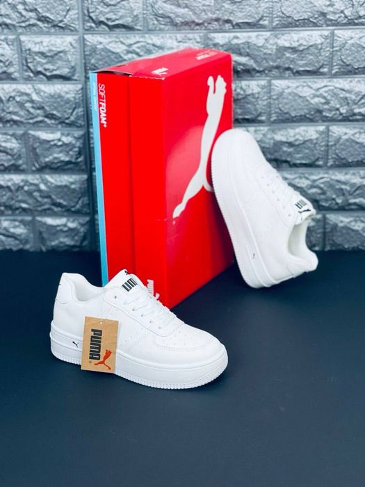 Кеды женские Puma белые/ кроссовки на весну кожаные женские/ пума кожа