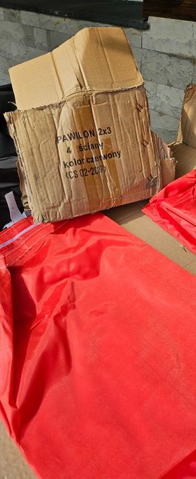 Pawilon handlowy cateringowy, ekspresowy - 2x3 m - 4 ściany - czerwony, namiot ogrodowy