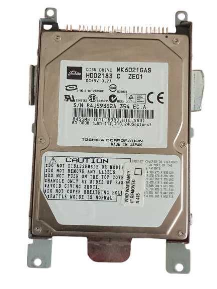 Vendo Disco Rígido 60GB IDE 2.5 Toshiba MK6021GAS