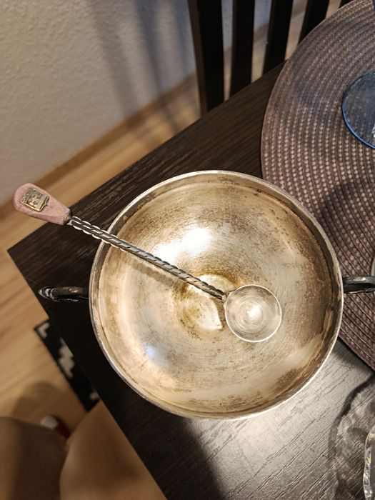 Hefra Cukiernica z mosiądzu platerowanego srebrem
