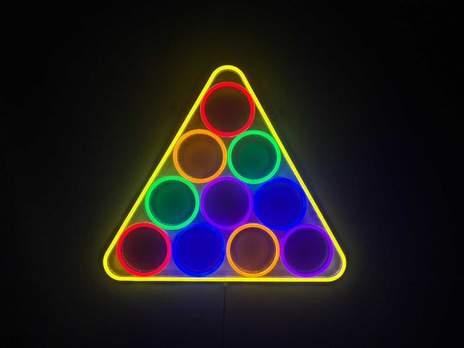 Неонова вивіска Більярдний трикутник 510x440 Суперціна Акція знижка